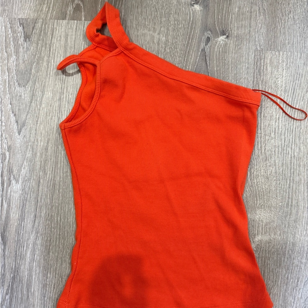 SOLD One-Shoulder Orange Top